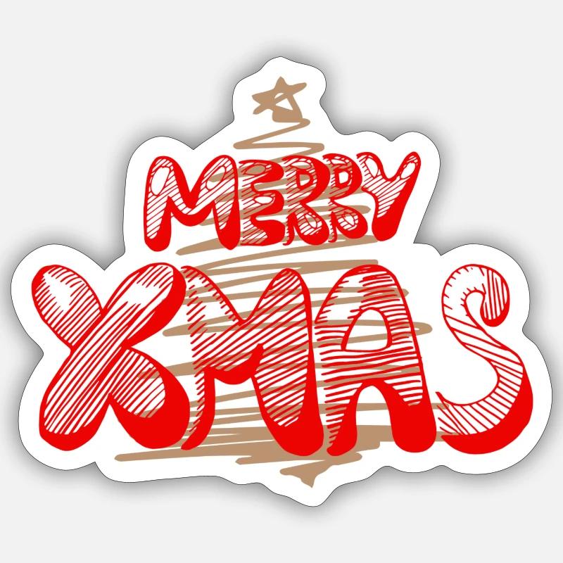xmas - Sticker Größe S (10 x 10 cm) - Mattweiß