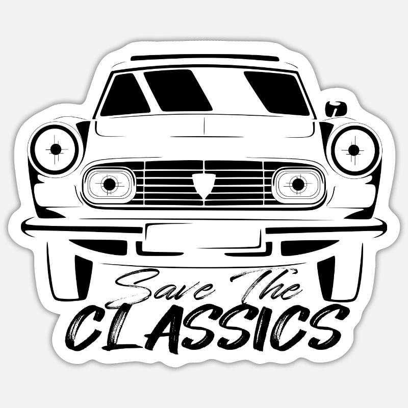 FRANZÖSISCHER OLDTIMER - CLASSIC 404 - Sticker Größe S (10 x 10 cm) - Mattweiß