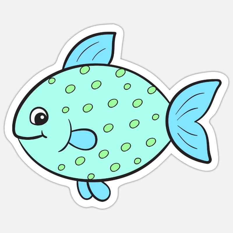 Poisson Poisson - Sticker taille S (10 x 10 cm) - blanc mat