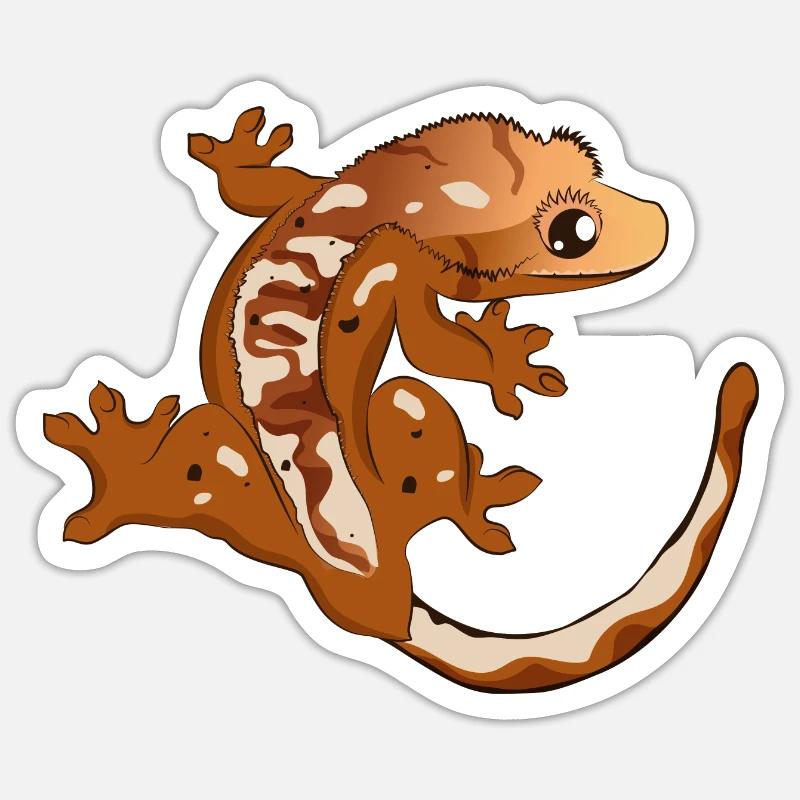 Kronengecko Eidechse Reptil Herpetologe Sticker Größe S (10 x 10 cm)