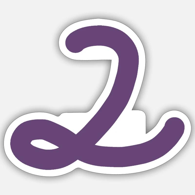 2 Numéro deux numéro violet - Sticker taille S (10 x 10 cm) - blanc mat