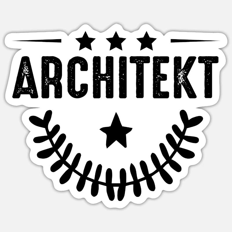 Architekt Beruf - Sticker Größe S (10 x 10 cm) - Mattweiß