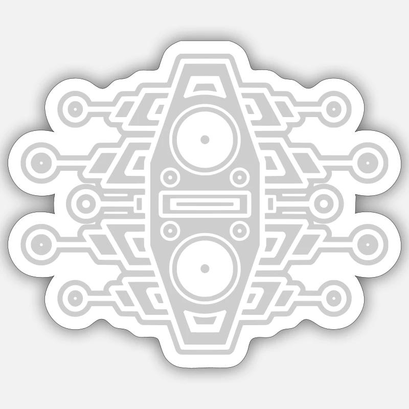 zzzzzzzzzz node speaker spread - Sticker taille S (10 x 10 cm) - blanc mat