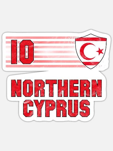 Nordzypern Fußball Mannschaft - Sticker Größe S (10 x 10 cm) - Mattweiß