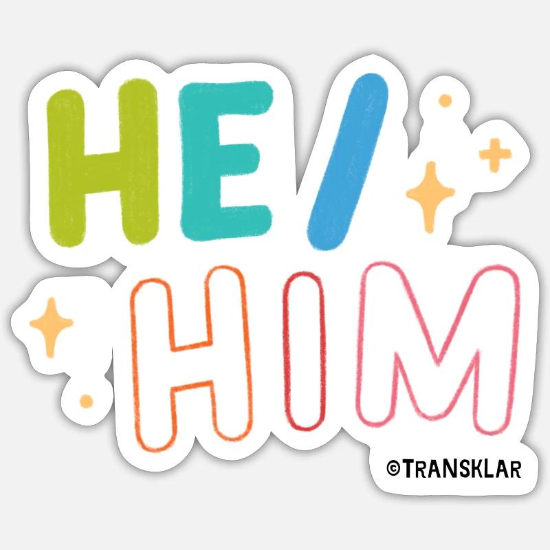 He/ Him Sticker Größe S (10 x 10 cm)