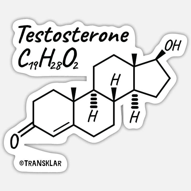 Testosteron - Sticker Größe S (10 x 10 cm) - Mattweiß