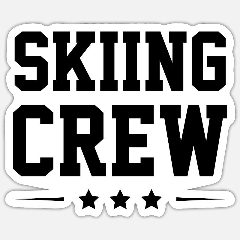 Équipe de ski - Sticker taille S (10 x 10 cm) - blanc mat