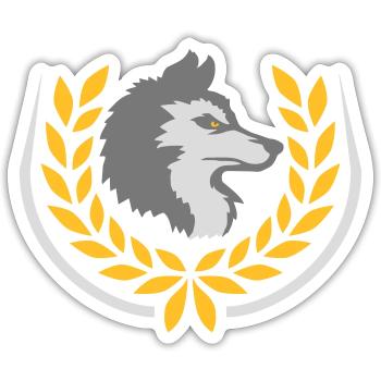 Laurel Wreath Bad Wolf Logo - Sticker size S (10 x 10 cm) - white matte - Front
