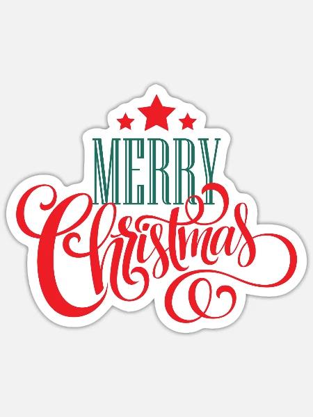 Weihnachtsdesign und Stars - Sticker Größe S (10 x 10 cm) - Mattweiß