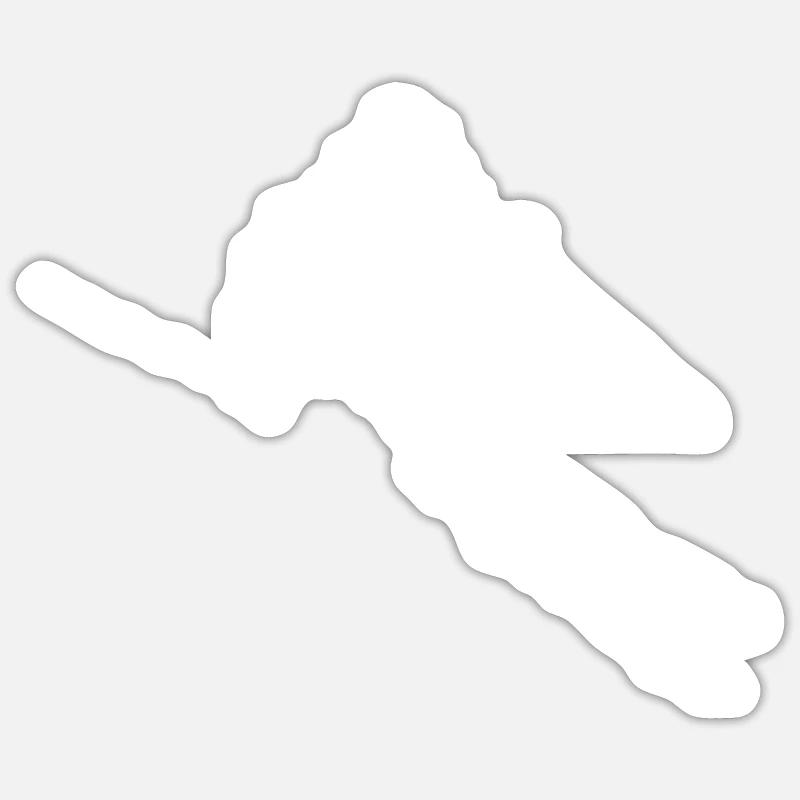 Ski - (23) - Sticker taille S (10 x 10 cm) - blanc mat