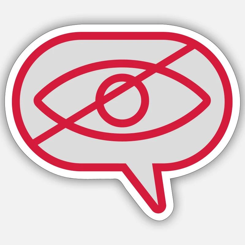 Ne pas voir l’œil visuel - Sticker taille S (10 x 10 cm) - blanc mat