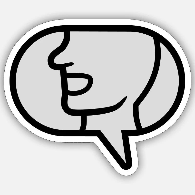 Communicate icon talk speech bubble Sticker size S (10 x 10 cm)