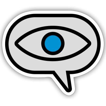 Eye Seeing Comic Speech Bubble - Sticker size S (10 x 10 cm) - white matte - Front