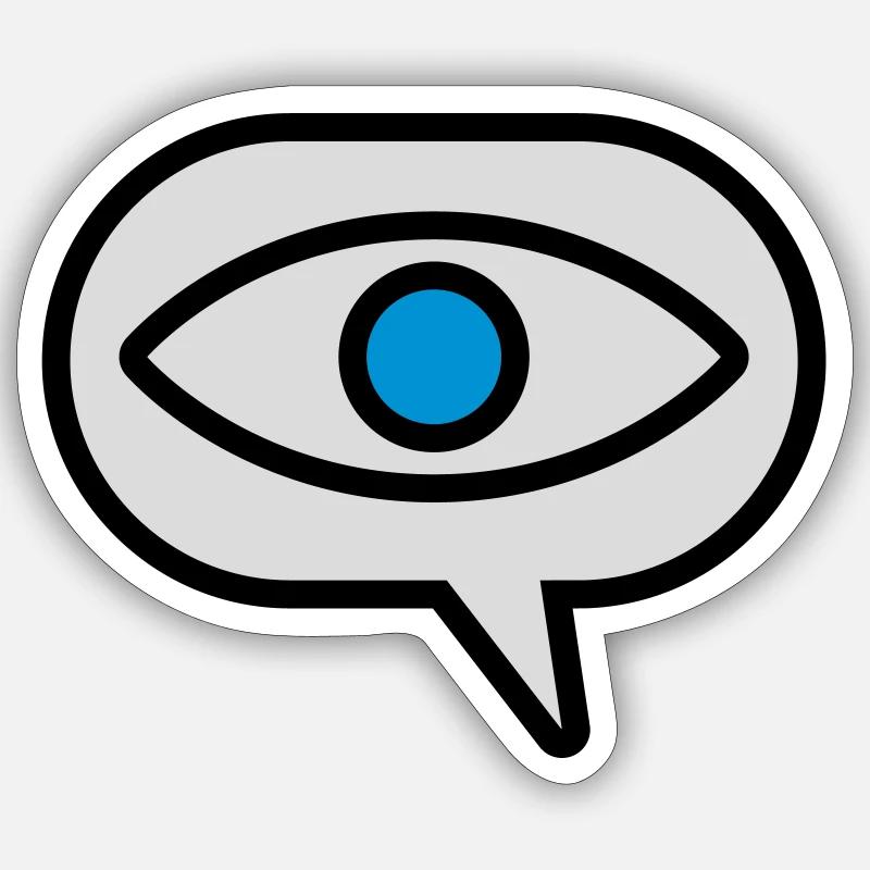 Auge Sehen Comic Sprechblase - Sticker Größe S (10 x 10 cm) - Mattweiß