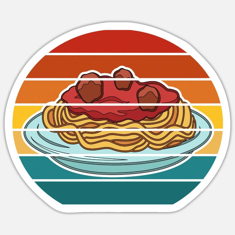 Pasta sunset Sticker Größe S (10 x 10 cm)