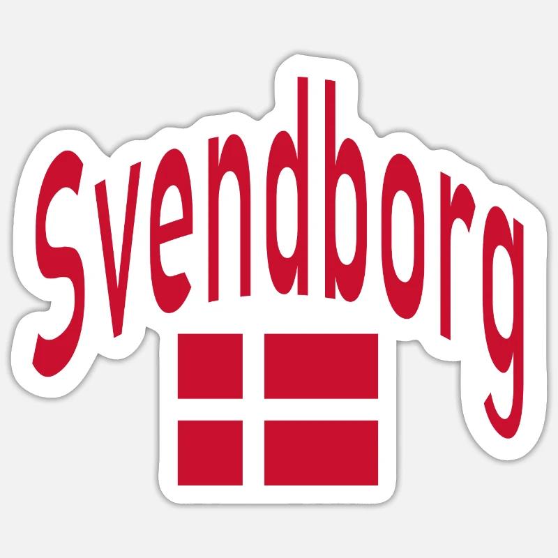 Drapeau de Svendborg Danemark Sticker taille S (10 x 10 cm)