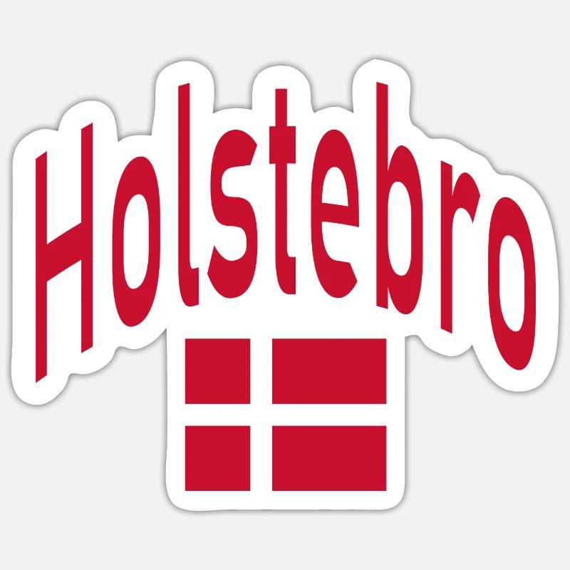 Drapeau du Danemark Holstebro Sticker taille S (10 x 10 cm)