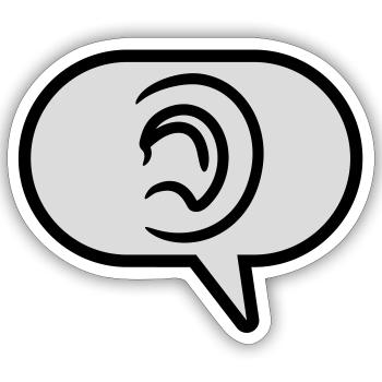 Entendre une bulle de discours de symbole simple - Sticker taille S (10 x 10 cm) - blanc mat - Devant