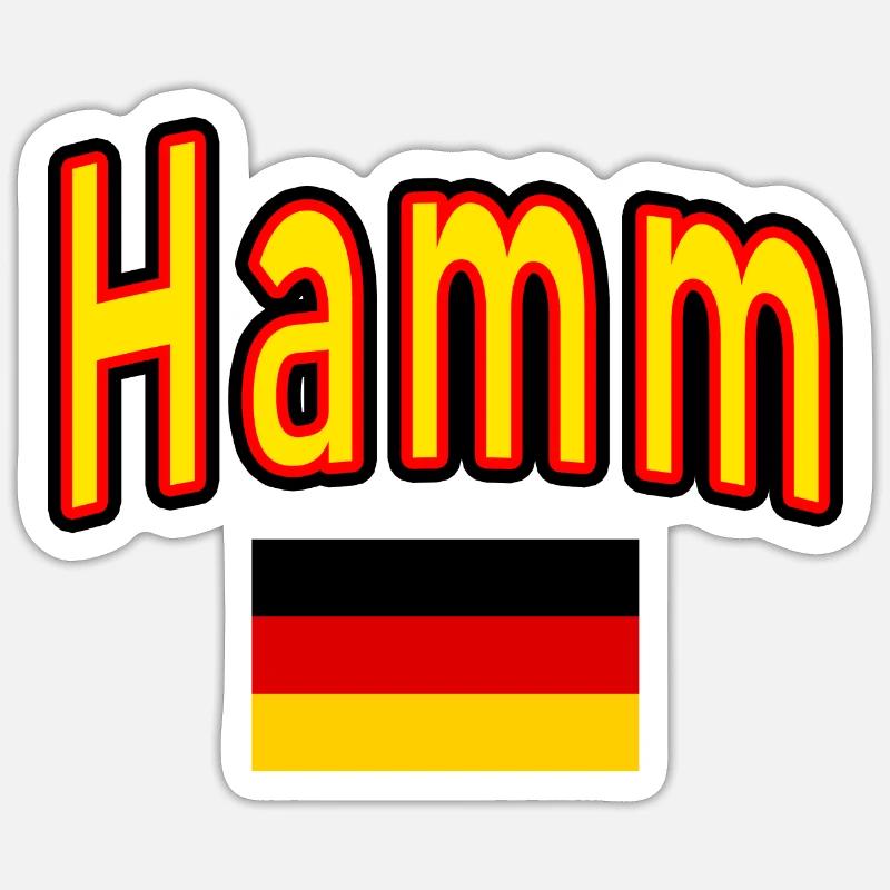 Hamm drapeau de l’Allemagne - Sticker taille S (10 x 10 cm) - blanc mat