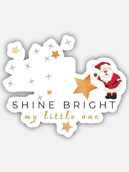 Shine bright - modern Christmas design - Sticker Größe S (10 x 10 cm) - Mattweiß