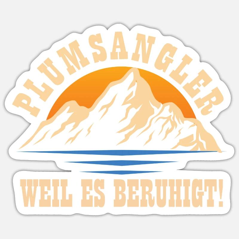 Pêche - Sticker taille S (10 x 10 cm) - blanc mat