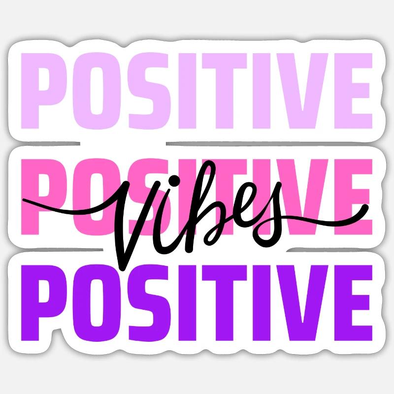 Ondes positives - Sticker taille S (10 x 10 cm) - blanc mat