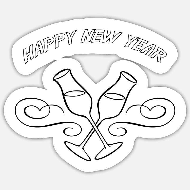 Bonne année ! - Sticker taille S (10 x 10 cm) - blanc mat