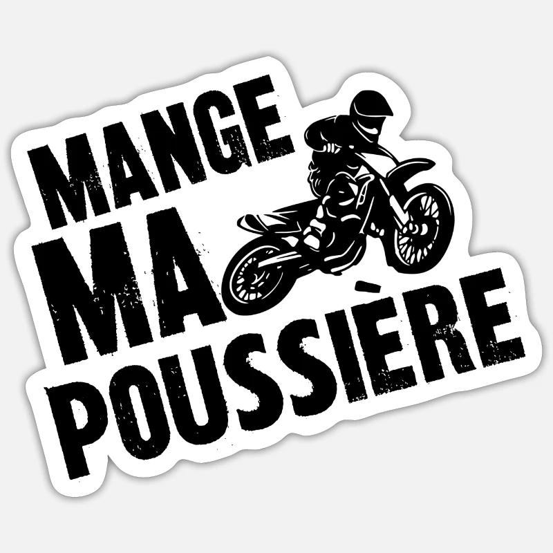 mange ma poussière - Sticker taille S (10 x 10 cm) - blanc mat
