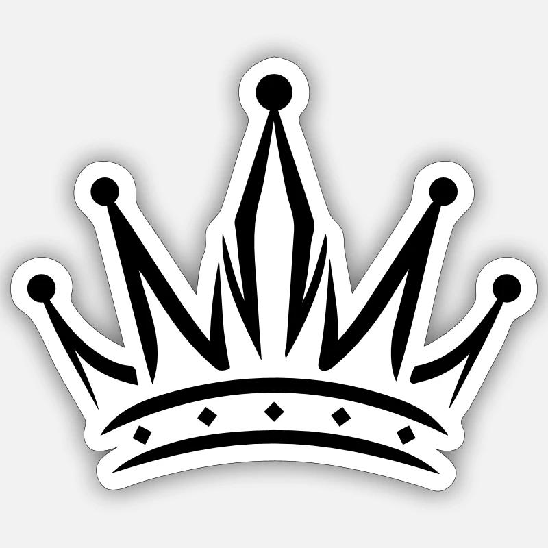 Krone Symbol - Sticker Größe S (10 x 10 cm) - Mattweiß