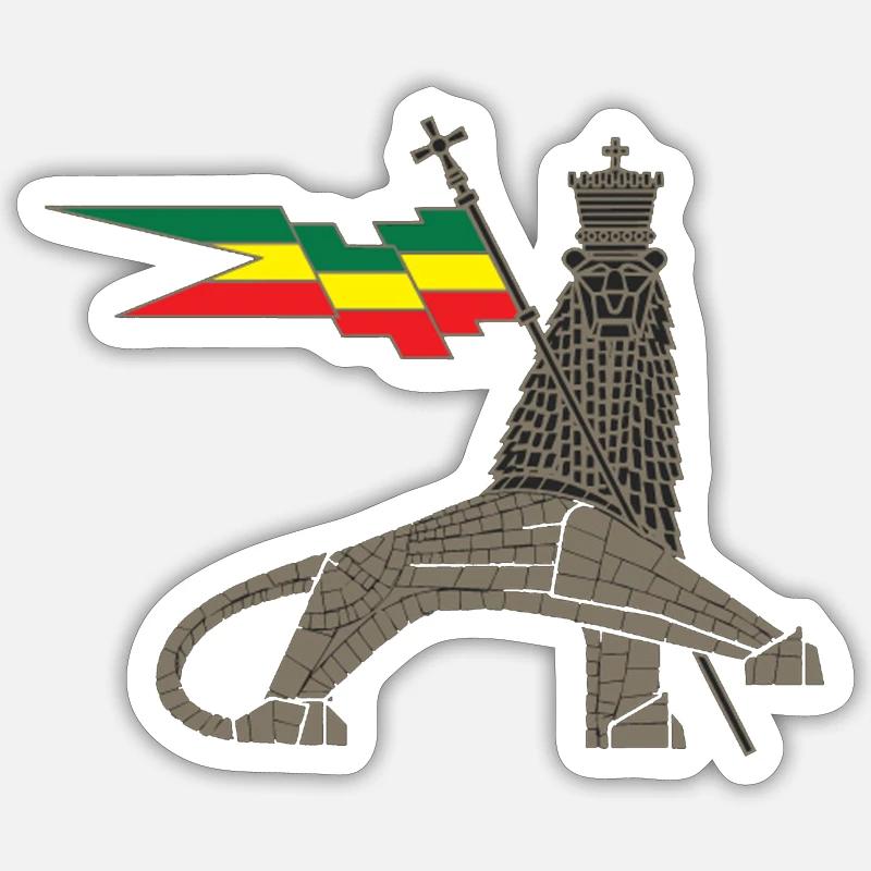 Royal Lion with Ether Flag Bar - Sticker size S (10 x 10 cm) - white matte