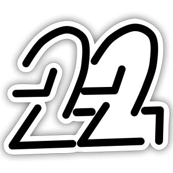 22 - Sticker Größe S (10 x 10 cm) - Mattweiß - Vorne