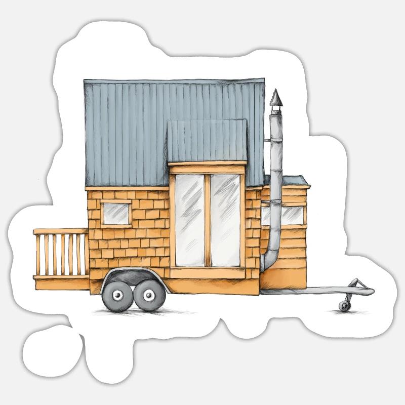 Tiny House - Sticker Größe S (10 x 10 cm) - Mattweiß
