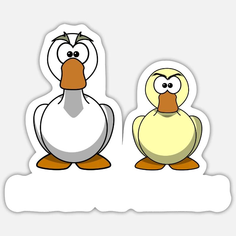 conflit de canards - Sticker taille S (10 x 10 cm) - blanc mat