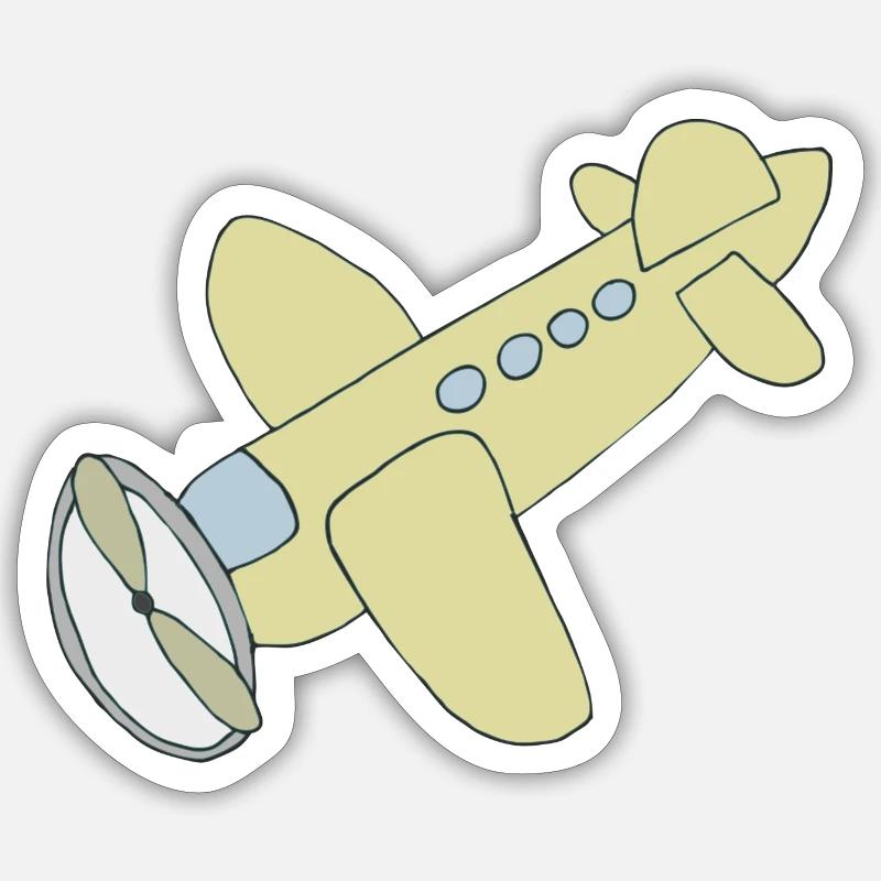 Airplane Comic - Sticker size S (10 x 10 cm) - white matte