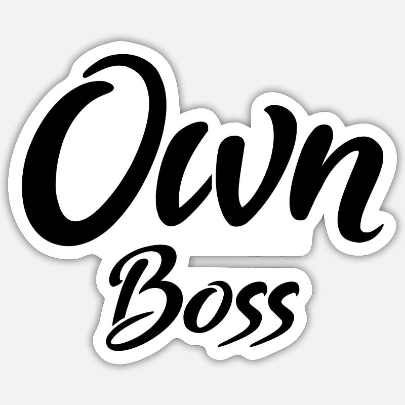 propre patron noir - Sticker taille S (10 x 10 cm) - blanc mat