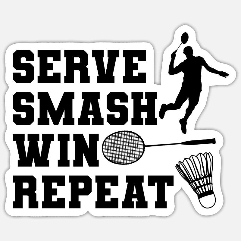 Servir Smash Win Repeat - Sticker taille S (10 x 10 cm) - blanc mat