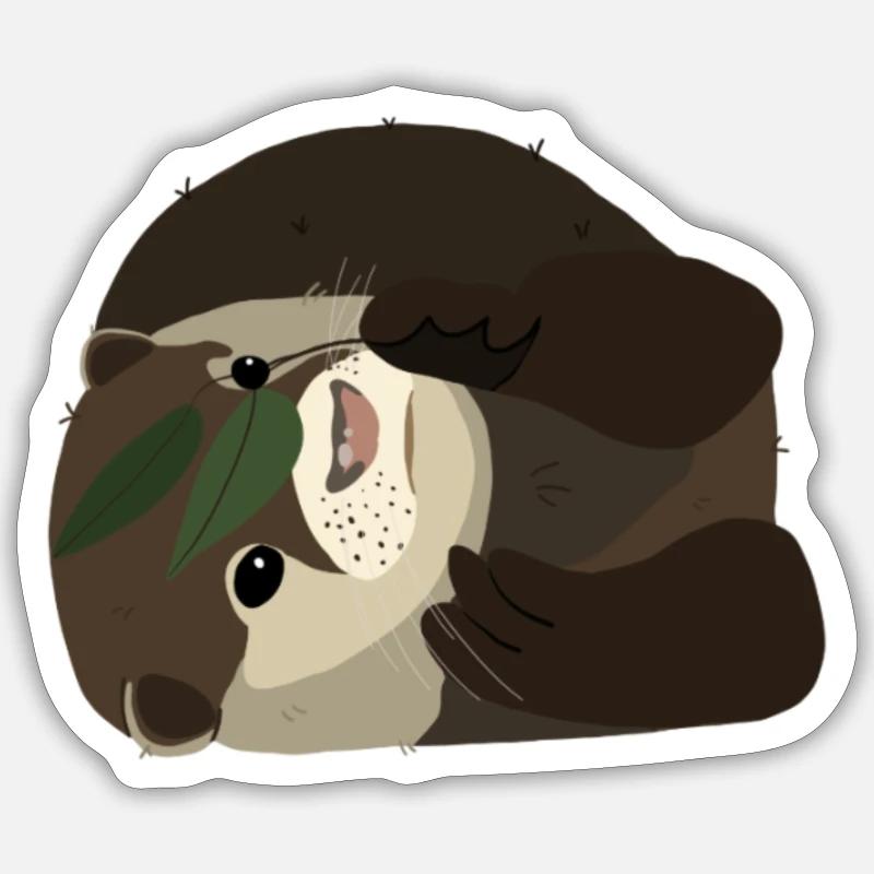 Otter - Sticker Größe S (10 x 10 cm) - Mattweiß