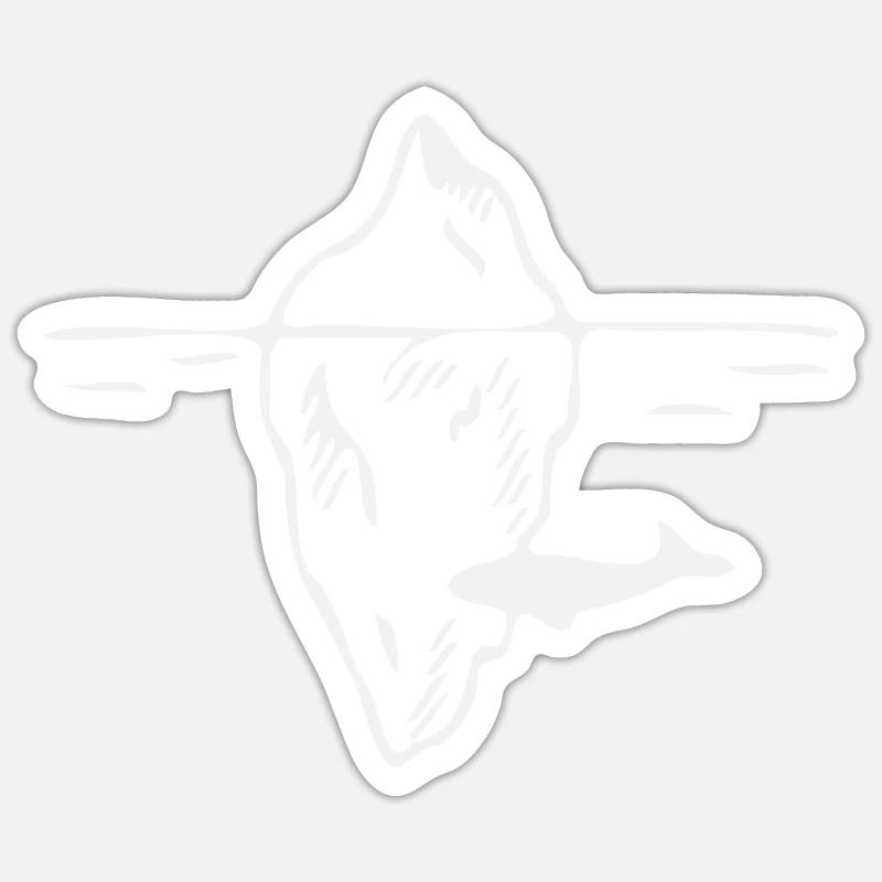 minimalistischer eisberg mit wal Sticker Größe S (10 x 10 cm)