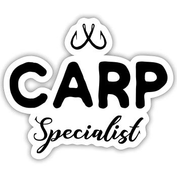Carp Specialist - Angeln, Angler - Sticker Größe S (10 x 10 cm) - Mattweiß - Vorne