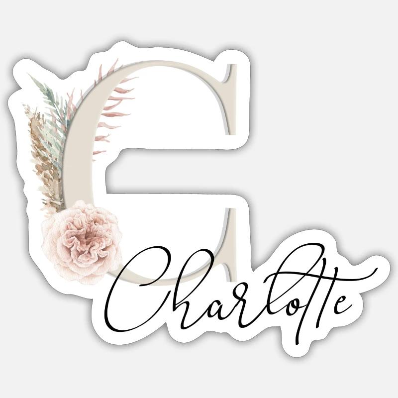 Charlotte! Name Boho - Sticker Größe S (10 x 10 cm) - Mattweiß