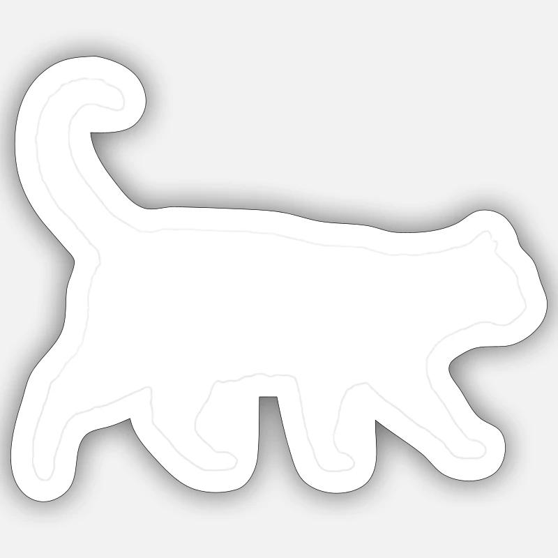 Katze - Sticker Größe S (10 x 10 cm) - Mattweiß