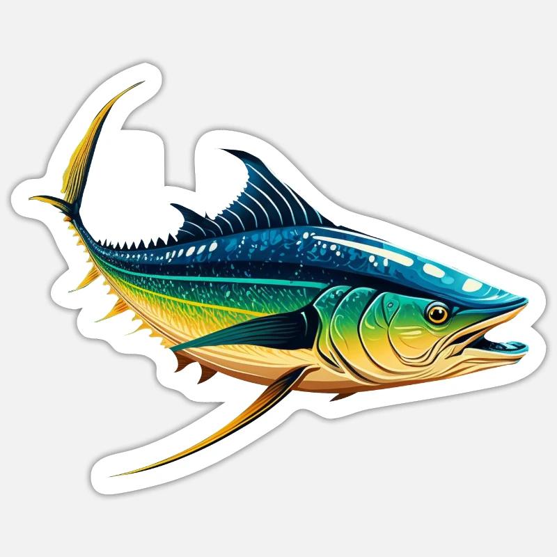 Thunfisch - Sticker Größe S (10 x 10 cm) - Mattweiß
