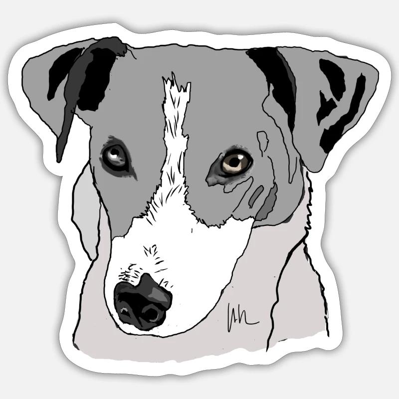 Jack Russel Terrier - Sticker Größe S (10 x 10 cm) - Mattweiß