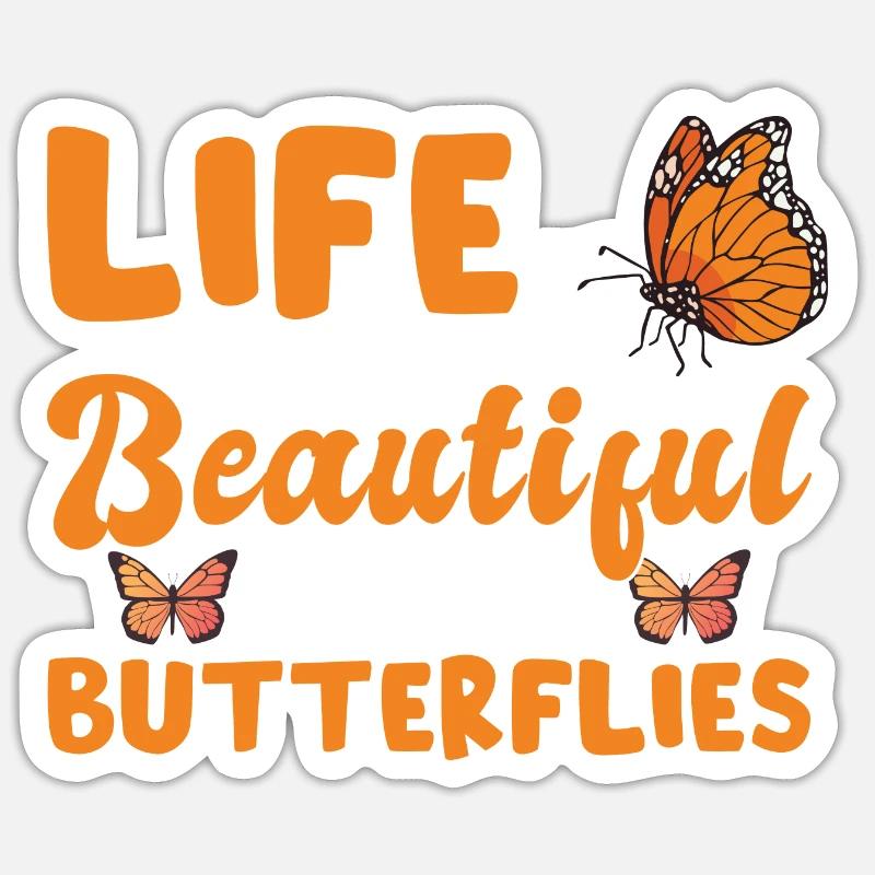 Monarque papillon - Sticker taille S (10 x 10 cm) - blanc mat