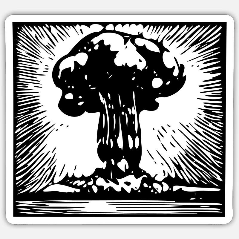 Bombe atomique Sticker taille S (10 x 10 cm)