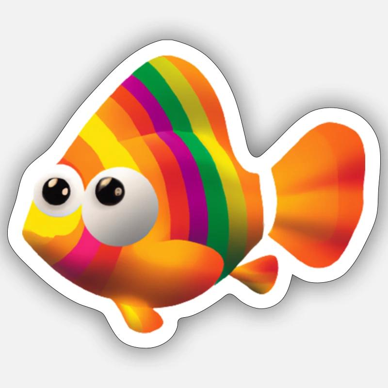 rainbow fish - Sticker Größe S (10 x 10 cm) - Mattweiß