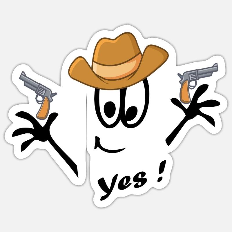 Cowboy, Carnival, Comic Sticker size S (10 x 10 cm)