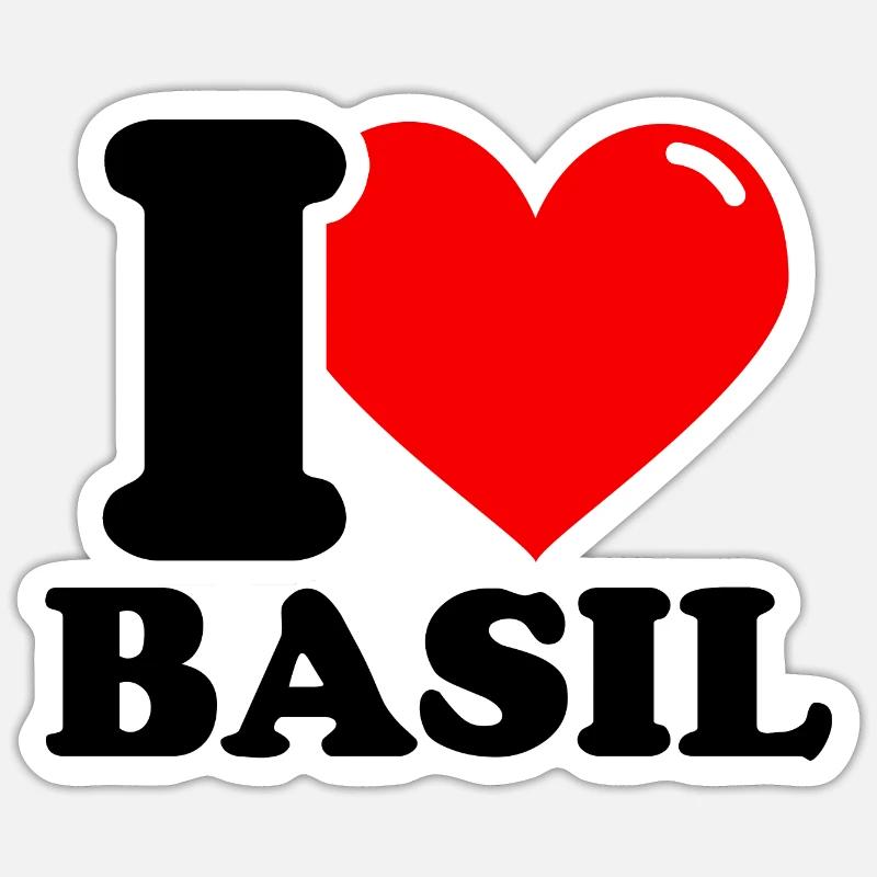 Ich liebe Basilikum - Sticker Größe S (10 x 10 cm) - Mattweiß