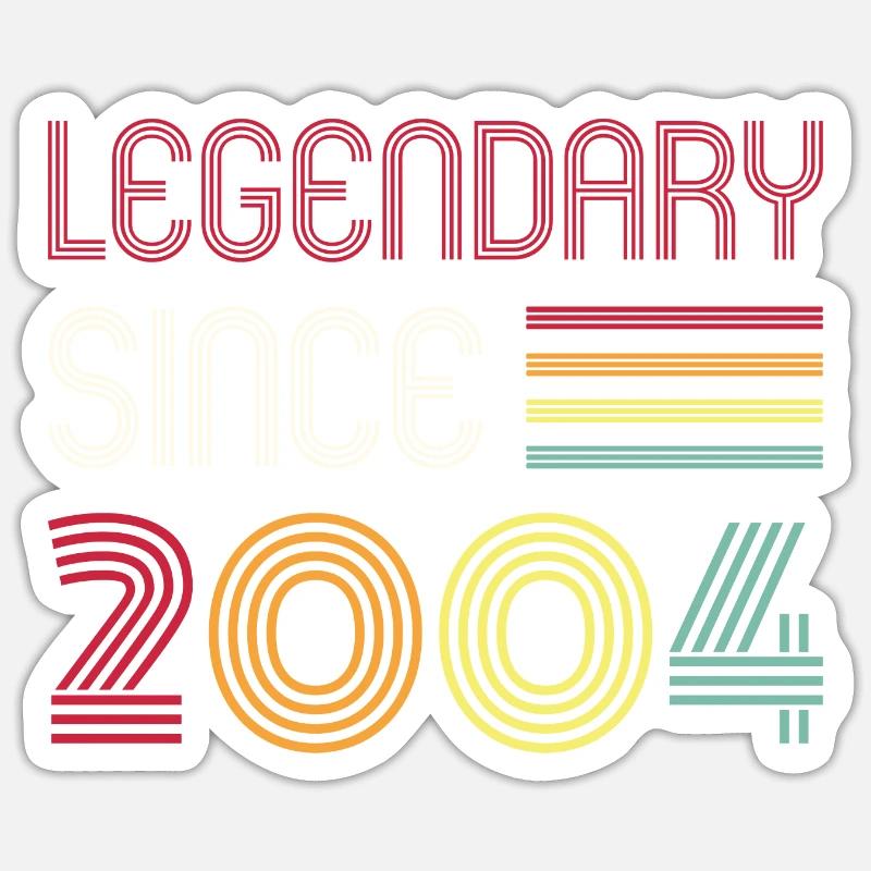 Birthday Legendary Since 2004 - Sticker size S (10 x 10 cm) - white matte