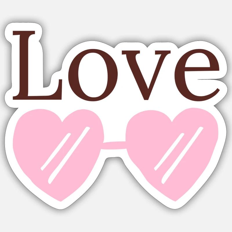 Liebe - Sticker Größe S (10 x 10 cm) - Mattweiß